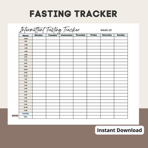 Excited to share this item from my #etsy shop: Fasting Tracker|Intermittent Fasting|Printable Tracker|Digital Download|Instant Download|Printable Template Intermittent Fasting Printable, Fasting Tracker Printable, Fasting Diet Intermittent, Fasting Tracker, No Fap, Time Management Printable, Habit Tracker Ideas, Bullet Journal Minimalist, Printable Tracker