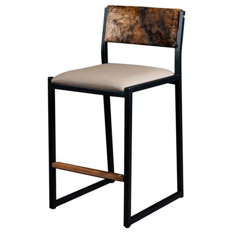 3x Shaker Bar Stool by Ambrozia, Walnut, Sandle Vinyl and Brindle Cowhide For Sale at 1stDibs Contemporary Stools, Counter Stools Backless, Brindle Cowhide, Modern Counter Stools, General Ideas, Age Gracefully, Contemporary Furniture Design, Stool Chair, Counter Bar Stools