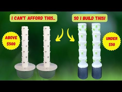 Garden Tower Diy, Aeroponics Diy, Hydroponic Tower Garden, Vertical Garden Tower, Tower Garden Diy, Aeroponic Gardening, Hydroponic Tower, Hydroponic Gardening Diy, Vertical Hydroponics