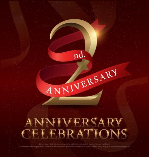 2nd year anniversary celebration golden ... | Premium Vector #Freepik #vector #background #logo #banner #wedding 2nd Year Anniversary, 9 Year Anniversary, Anniversary Theme, Simple Web Design, 7 Year Anniversary, Anniversary Banner, Ribbon Logo, Modern Brochures, Street Mall