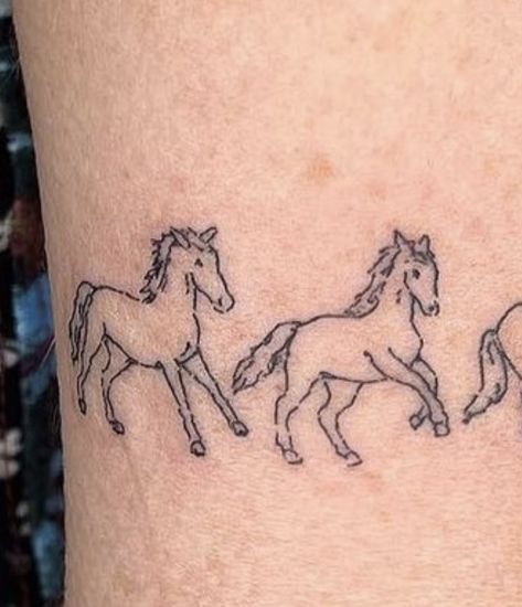 Pink Pony Club Tattoo, Horse Silhouette Tattoo, Rockstar Cowgirl, Small Horse Tattoo, Pony Tattoo, Grandfather Tattoo, Running Tattoo, Unicorn Tattoo, Club Tattoo