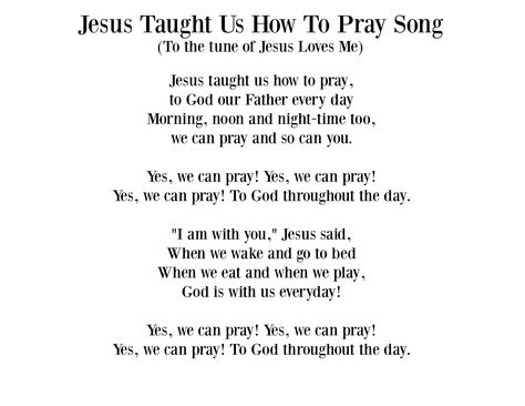 Preschool Prayers, Bible School Songs, Children's Church Songs, Vbs Songs, Prayer Bear, Childrens Bible Songs, Bible Songs For Kids, Peace Songs, Sunday School Songs