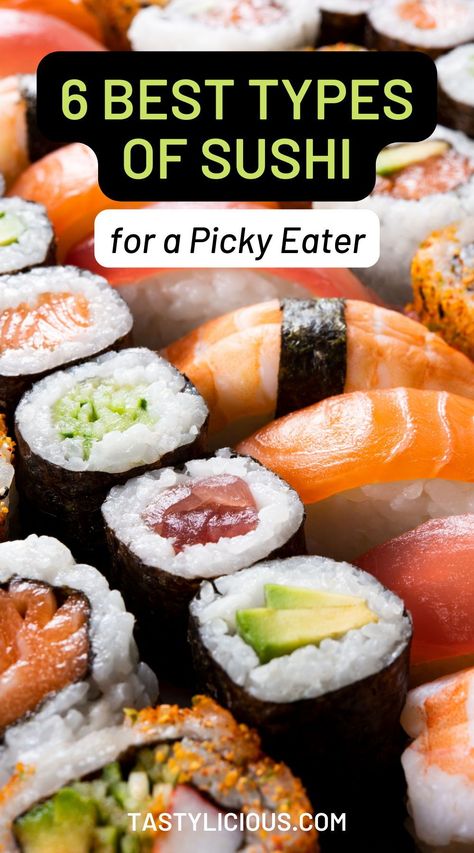 Different Kinds of Sushi | japanese sushi types | maki sushi | nigiri sushi | maki sushi | summer dinner recipes | healthy lunch ideas | dinner ideas | breakfast ideas | easy healthy dinner recipes Types Of Sushi Rolls, Sushi Guide, Traditional Sushi, Kinds Of Sushi, Deep Fried Tofu, Sushi Roll Recipes, Types Of Sushi, Nigiri Sushi, Easy Asian Recipes