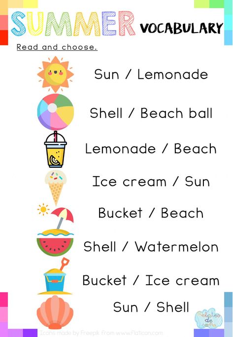 Summer vocabulary online worksheet for Elemental. You can do the exercises online or download the worksheet as pdf. Summer Worksheets For Kids Kindergarten, Summer Time Worksheets, Summer Worksheets For Kids 3rd Grade, Summer English Worksheet, Summer Vocabulary Worksheet, Summer Vocabulary For Kids, Summer Holidays Worksheet, Summer Vacation Worksheet, At The Beach Worksheet