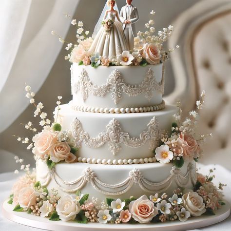 3 Tier Wedding Cake Designs 3 Tier Wedding Cake Designs, Wedding Cake Princess, Multiple Wedding Cakes, Wedding Cake Designs Elegant, 3 Tier Wedding Cake, White Fondant, Lemon Scones, 3 Tier Wedding Cakes, Wedding Backdrop Decorations