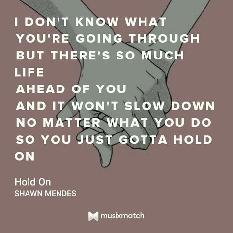 Shawn Mendes - Hold On Hold On Shawn Mendes, Quotes And Lyrics, Shawn Mendes Album, Shawn Mendes Songs, Grad Quotes, Senior Quotes Funny, Shawn Mendes Quotes, Shawn Mendes Lyrics, Most Powerful Quotes