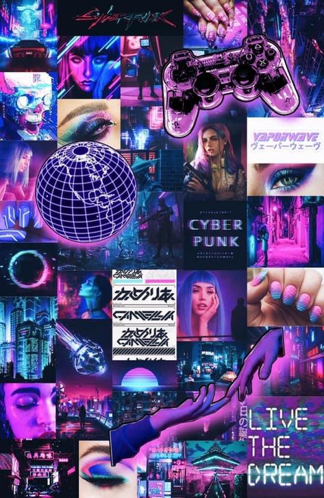 Cyberpunk Moodboard, Mood Board Inspiration, Colour Board, Mood Boards, Cyberpunk, Mood Board