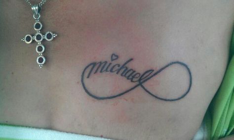 My loves name for on my body and he is forever in my heart Michael Tattoo Name, Amor Tattoo, Michael Tattoo, Tattoo Name, Forever In My Heart, Name Tattoos, Infinity Tattoo, I Tattoo, My Heart