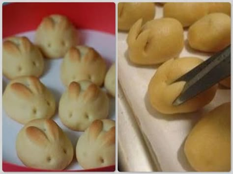 Easter Bunny Rolls, Bunny Rolls, Bunny Bread, God Mat, Easter Dinner, Easter Treats, Dinner Rolls, Bread Dough, Easter Fun