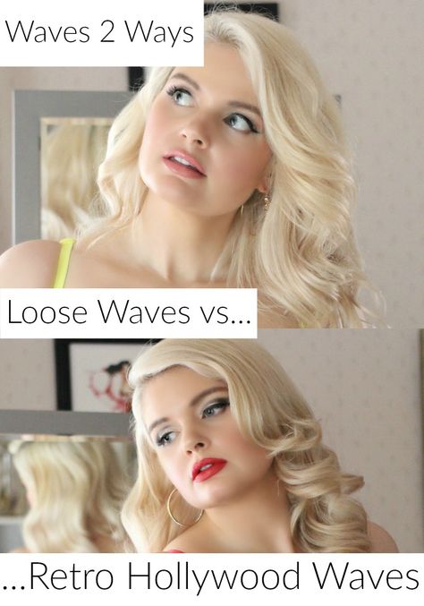 Hollywood Waves Tutorial Short Hair, Hollywood Glamour Hair Tutorial, Retro Waves Hair Tutorial, Vintage Waves Hair Tutorial, Old Hollywood Glam Hair Tutorial, S Wave Hair, Big Loose Waves, Glam Waves Hair, Glam Waves Tutorial