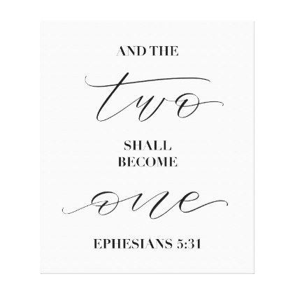 and the two shall become one canvas print And The Two Shall Become One, Christians Quotes, Wedding Canvas, Wedding Painting, Marriage Gifts, Painting Quotes, Random Ideas, Wedding Wishes, Wedding Tips