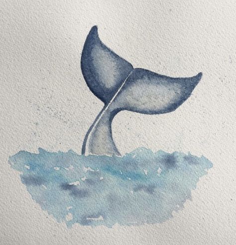 Sealife Watercolor, Ocean Creatures Art, Whale Drawing, Whale Painting, Watercolour Texture Background, Watercolor Whale, Texture Painting On Canvas, Watercolour Inspiration, Whale Tail