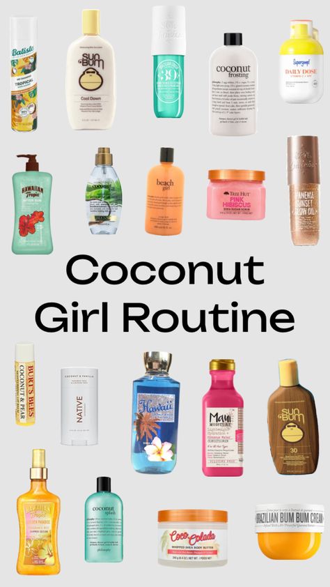 I love the smell of the beach! 🏝️ #coconut #coconutgirl #beach #preppy #routine #skincare #perfectlypreppy Preppy Routine, Girl Skincare, Coconut Beach, Coconuts Beach, Beach Preppy, Beach Coconut, Goddess Energy, Routine Skincare, Mood Board Fashion