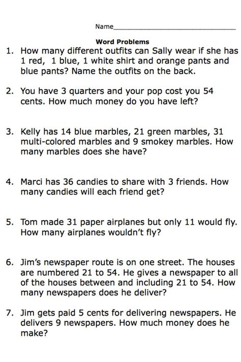 Free Printable Worksheets for Second-Grade Math Word Problems: Worksheet 3: Word Problems Involving Money and Other Concepts Money Word Problems, Problem Solving Worksheet, Multiplication Word Problems, Addition Words, Addition Word Problems, Subtraction Word Problems, 2nd Grade Math Worksheets, Word Problem, 2nd Grade Worksheets