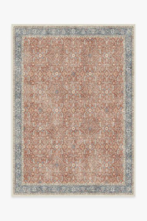 Celestine Coral Rug | Washable Rug | Ruggable Colorful Craftsman, La Apartment, Ski Condo, Coral Rug, Airbnb Ideas, Rugs Washable, Black White Rug, Condo Ideas, Room Refresh