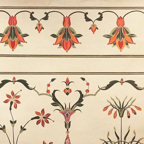 3,705 likes, 22 comments - cabanamagazine on January 12, 2018: "Water colour of floral decorative motifs for the Taj Mahal, Indian Galleries at the @vamuseum #ca..." Taj Mahal Motifs, Taj Mahal Illustration Art, Indian Floral Motifs, Mughal Art Textile Motives, Mughal Borders Floral, Cabana Magazine, Mughal Flower All Over Pattern, Floral Motif, Taj Mahal