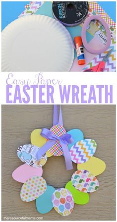 Easter Wreath Diy Dollar Stores, Easter Wreath Craft, Easter Mesh Wreaths, Easter Crafts For Toddlers, Easter Arts And Crafts, Fun Easter Crafts, Easter Wreath Diy, Hair Flyer, Easy Easter Crafts