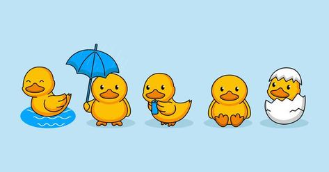 Duck Birthday Theme, Rain Cartoon, Coffee Cartoon, Cartoon Bird, Duck Drawing, Balloon Cartoon, Duck Cartoon, Cartoon Birds, Animal Doodles