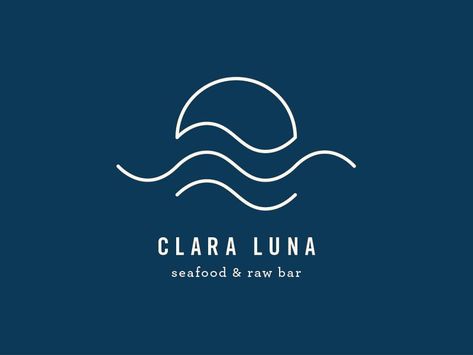 Conceptual logo for a seafood restaurant Logo Mer, Sea Logo, Logo Design Examples, Beach Logo, Inspiration Logo Design, Minimalist Typography, Waves Logo, Hotel Logo, Restaurant Logo