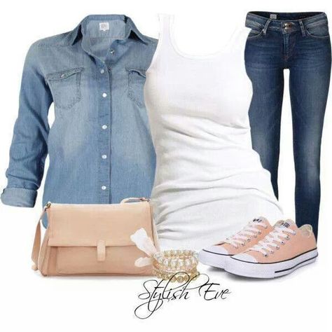 perfect for doing something active on your date; think batting cages or zoo Peach Converse, Outfits 2014, Converse Outfit, Fab Dress, Jeans Beige, Top Jeans, Jeans Long, Beige Bag, Outfits With Converse