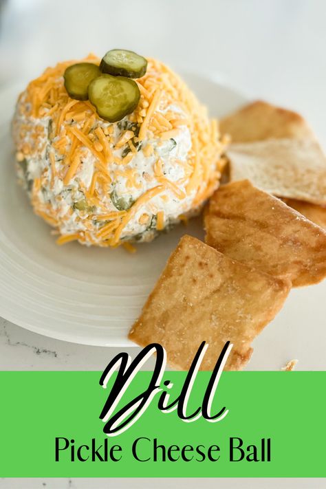 Dill Pickle Cheeseball Recipes, Dill Cheese Ball Recipes, Dill Pickle Cheese Ball Recipes, Dill Cheese Ball, Pickle Cheese Ball, Dill Pickle Cheese Ball, Easy Yummy Dips, Easy Dip Recipes, Kid Friendly Appetizers