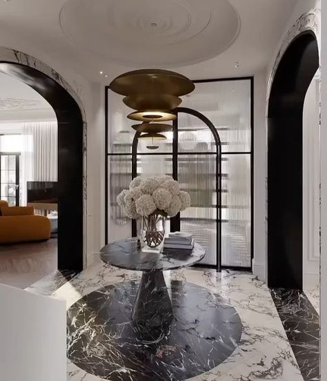 Becki Owens on Instagram: "Amazing projects - love all the tile and stone combos, so pretty!  Don’t miss the videos too!! Design @pk__architects" Becki Owens, So Pretty, Lobby, Modern Interior, Lake House, Architects, Palace, Home Diy, Tile