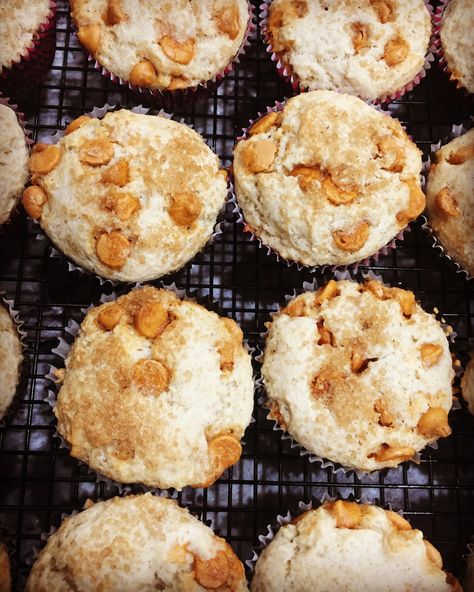 Butterscotch Muffins – Penny's Food Blog Butterscotch Chip Muffins, Butterscotch Muffins, Pecan Muffins Recipe, Pecan Muffins, Applesauce Muffins, Bakery Style Muffins, Donut Muffins, Cake Mix Cookie Recipes, Muffin Bread