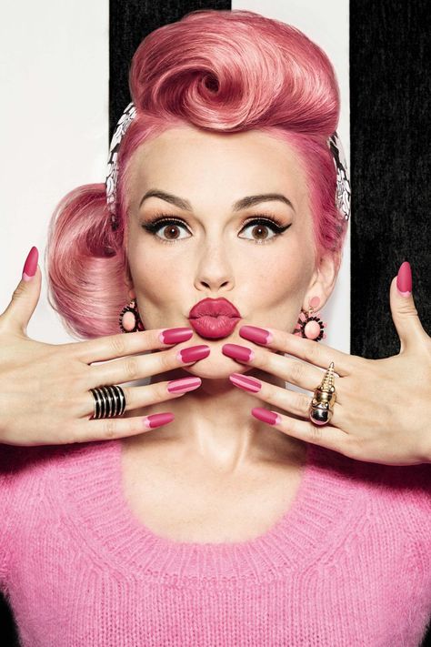 YouTube Star Kandee Johnson Reveals Details About Her SinfulColors Nail Polish Collab Rockabilly Hairstyles, Kandee Johnson, Manicure Designs, Cover Pic, Finger Jewelry, Rockabilly Hair, Hollywood Waves, Extreme Hair, Baby Nails