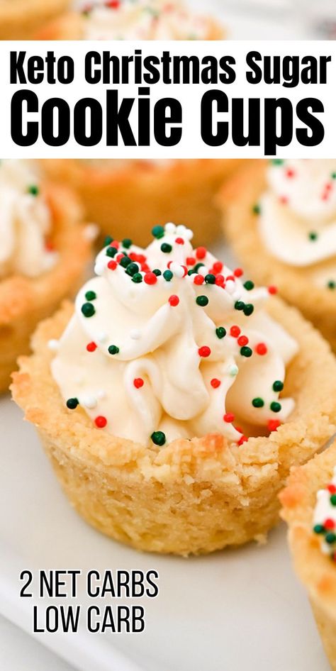 Keto Christmas Cookie Cups  #ketochristmascookiecups #christmascookiecups Paleo Christmas Recipes, Sugar Free Christmas Cookies, Keto Finger Foods, Low Carb Christmas Recipes, Low Carb Christmas Cookies, Stylish Cravings, Low Carb Holiday Recipes, Christmas Sugar Cookie, Keto Cookie Dough