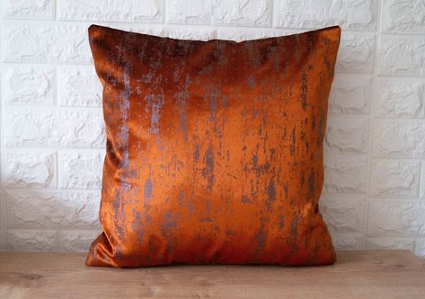 Burnt Orange Pillow, Burnt Orange Living Room, Burnt Orange Pillows, Burnt Orange Velvet, Orange Pillow Covers, Trendy Pillow, Orange Pillow, Living Room Orange, Orange Velvet