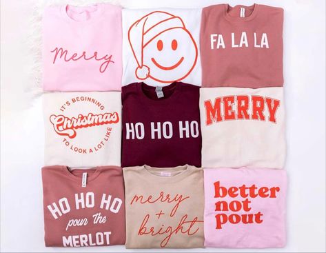 Christmas Sweatshirt Ideas, Christmas To Do List, Cute Christmas Outfits, Christmas Craft Fair, Christmas Tee Shirts, Christmas Vinyl, Cute Shirt Designs, Xmas Shirts, Vinyl Shirts