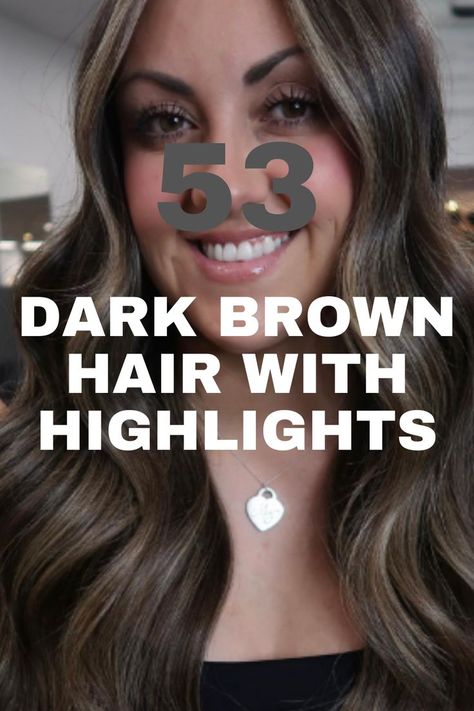 A long, wavy dark brown hairstyle with cool ash blonde highlights, styled for a natural, voluminous look. Greige Highlights On Dark Hair, Dark Brown With Ash Brown Highlights, Dark Ash Brown With Blonde Highlights, Vanilla Highlights On Dark Hair, Brunette Hair Partial Highlights, Highlights To Cover Grey On Brown Hair, Brown Hair Beige Highlights, Mild Highlights Brown Hair, Light Brown Highlights In Dark Brown Hair