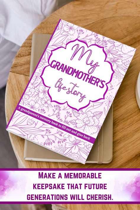 This keepsake book is filled with more than 80 fun and interesting questions, carefully designed to inspire any grandmother to write down her life story following the guided prompts and to record and preserve treasured memories from childhood to the present day. Christmas Gift Grandparents, Grandparents Christmas, Keepsake Books, Adventure Book, Life Story, Give Back, Memory Books, Giving Back, Book Store