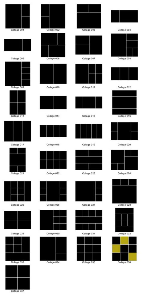 storyboard layouts: long horizontal sections could turn into text blocks Photo Layouts Aesthetic, Photography Poster Design Layout, Photo Collage With Text, Photo Grid Layout Collage, 3 Image Layout, Photography Collage Layout, Journal Format Layout, Grid Photo Ideas, Photo Magazine Layout Design