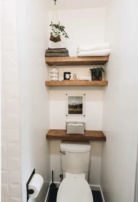 Small Ensuite, Modern Small Bathroom, Organized Bathroom, Bathroom Design Small Modern, Modern Small Bathrooms, Bathroom Hacks, Ikea Bathroom, Beautifully Organized, Small Toilet