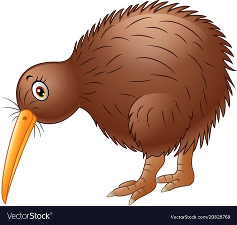 Cute kiwi bird cartoon Royalty Free Vector Image Kiwi Bird Drawing, Cartoon Bird Drawing, Cute Kiwi Bird, Flying Bird Drawing, Simple Bird Drawing, Animals Animated, Bird Pencil Drawing, Elephant Coloring, Letter Book