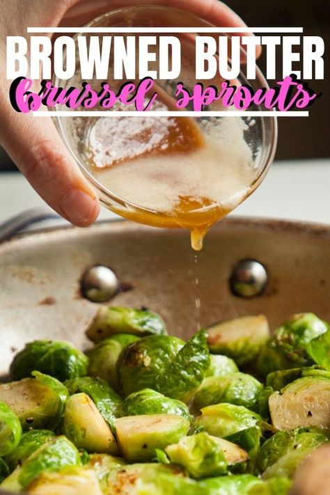 Sauteed brussel sprouts with browned butter Sauteed Brussel Sprouts, Easy Comfort Food Dinners, Southern Cooking Recipes, Buttered Vegetables, Healthy Comfort, Browned Butter, Sprout Recipes, Brussels Sprouts Recipe, Country Cooking