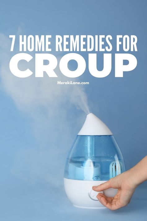 7 Natural Remedies for Croup | Croup is a common infection in babies and young children that causes kids to have a loud cough that sounds like a seal barking. It tends to last a week, and it's almost worse at night and when your child is crying, so having a few home remedies up your sleeve is a must for moms and dads! In this post, we share signs and symptoms to watch for, and simple DIY tips and hacks to give kids relief when they need it most. Natural Remedies For Croup Cough, Croup Cough Remedies Children, Kids Cough Remedy Night Time, Croup Remedy For Kids, Pneumonia In Kids, Home Remedies For Cough, Cough Remedies For Kids, Getting Rid Of Mucus, Remedies For Cough