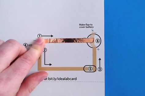 Light-Up Card : 9 Steps (with Pictures) - Instructables Light Up Greeting Cards, Light Up Cards, Paper Circuit, Positive Symbols, Paper Circuits, A Gift For A Friend, Holiday Card Template, Bujo Ideas, Make Your Own Card