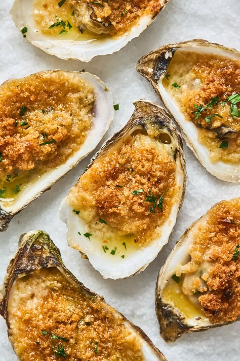 Spicy Butter and Herb Baked Oysters | Olive & Mango Oyster Dinner, Oysters Recipes, Baked Oyster Recipes, Oyster Recipe, Oyster Bake, Baked Oysters, Baked Recipe, Grilled Oysters, Oyster Recipes