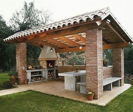 Rustic Pergola, House With Balcony, Backyard Pavilion, Backyard Kitchen, Outdoor Bathrooms, Backyard Fire, Outdoor Bbq, Backyard Patio Designs, Outdoor Kitchen Design