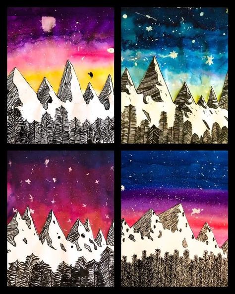 Grade 6 Winter Art, Middle School Art Christmas, Grade 5 Winter Art, Winter Art Ks2, Grade 6 Christmas Art, High School Holiday Art Projects, Winter Art 5th Grade, Winter Art Middle School, Christmas Middle School Art Projects