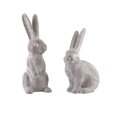 Gray Rabbit, Rabbit Figurine, Resin Sculpture, Design Toscano, Spring Home Decor, Easter Egg Hunt, White Rabbit, Garden Statues, Bunny Rabbit