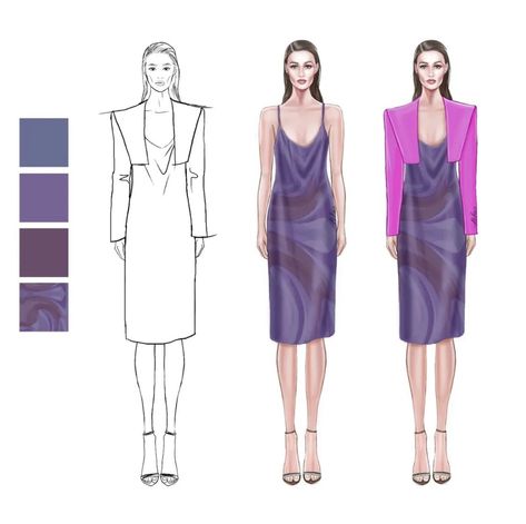 Fashion Folio, Process Book, Fashion Illustration Poses, Fashion Illustration Tutorial, Flat Pattern, Drawing Aesthetic, Fashion Illustrations Techniques, Fashion Drawing Tutorial, Fashion Illustration Sketches Dresses