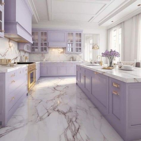 Lavender Kitchen, Modern Kitchen Open, Purple Kitchen, Dream Kitchens Design, Bad Inspiration, Kitchen Design Open, Bathroom Inspiration Decor, Modern Kitchen Design Luxury, Decoration Inspiration