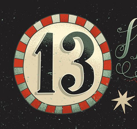 Just my TYPE - collection by Steve Simpson, via Behance 13 Drawing Number, Steve Simpson, The Number 13, 13 Number, Just My Type, Lettering Inspiration, Lucky 13, Number 13, Typography Lettering