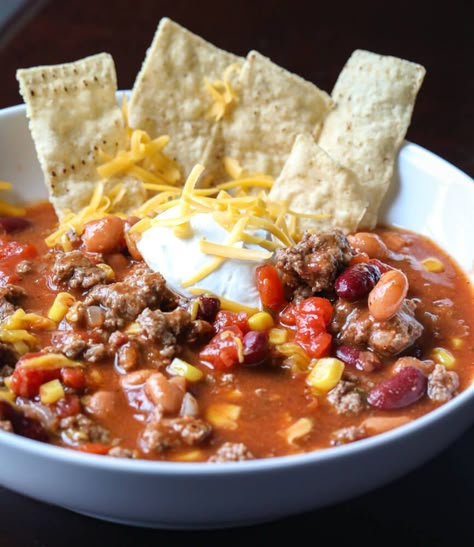 Easy Taco Soup Taco Soup Recipe With Ranch Packet, Recipe With Taco Seasoning, Taco Soup With Ranch, Taco Soup Ranch, Taco Chili Recipe, Slow Cooker Tortellini Soup, Taco Soup Recipe Easy, Soup Recipe Ideas, Chicken Breast In Air Fryer