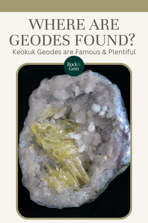 The most famous geodes come from Keokuk, Iowa. Learn more about how to find these geodes and what may be waiting inside them. Keokuk Geodes, Keokuk Iowa, Gem Hunting, Mineral Identification, Gem Hunt, Rock Collecting, Clay Minerals, Rock Hunting, Crystal Structure