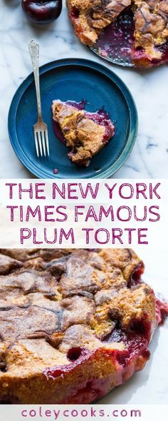 THE NEW YORK TIMES FAMOUS PLUM TORTE | This famous recipe from the New York Times is one of my favorite cake recipes because its easy, adaptable, and delicious. #plums #torte #cake #baking #recipe | ColeyCooks.com Plum Tart Recipes Ina Garten, Plum Coffee Cake Recipes, Plum Kuchen Recipe, Italian Plum Recipes, Fast Cake Recipes, Plum Torte, Plum Dessert, Mousse Au Chocolat Torte, Bake Ideas