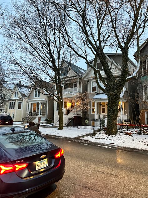 Chicago Suburbs Houses, Chicago Suburbs Aesthetic, American Suburbs Aesthetic, Snowy Suburbs, Suburbs Aesthetic, Snowy Chicago, American Suburbs, Chicago Snow, Chicago Airport